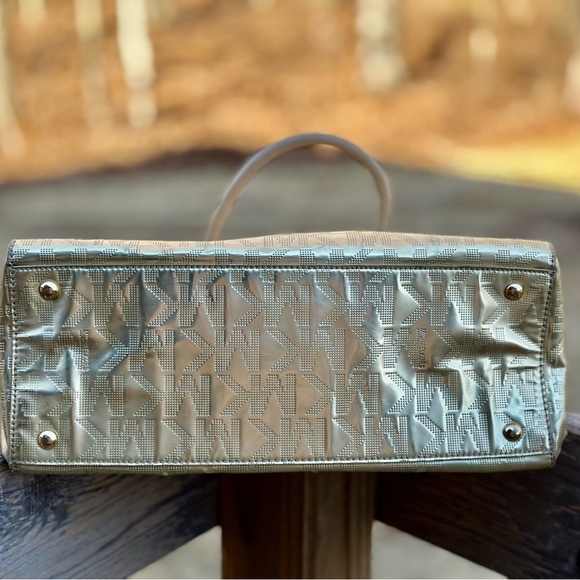 Michael Kors Metallic Gold Signature Sutton Bowler style satchel handbag - Picture 6 of 13